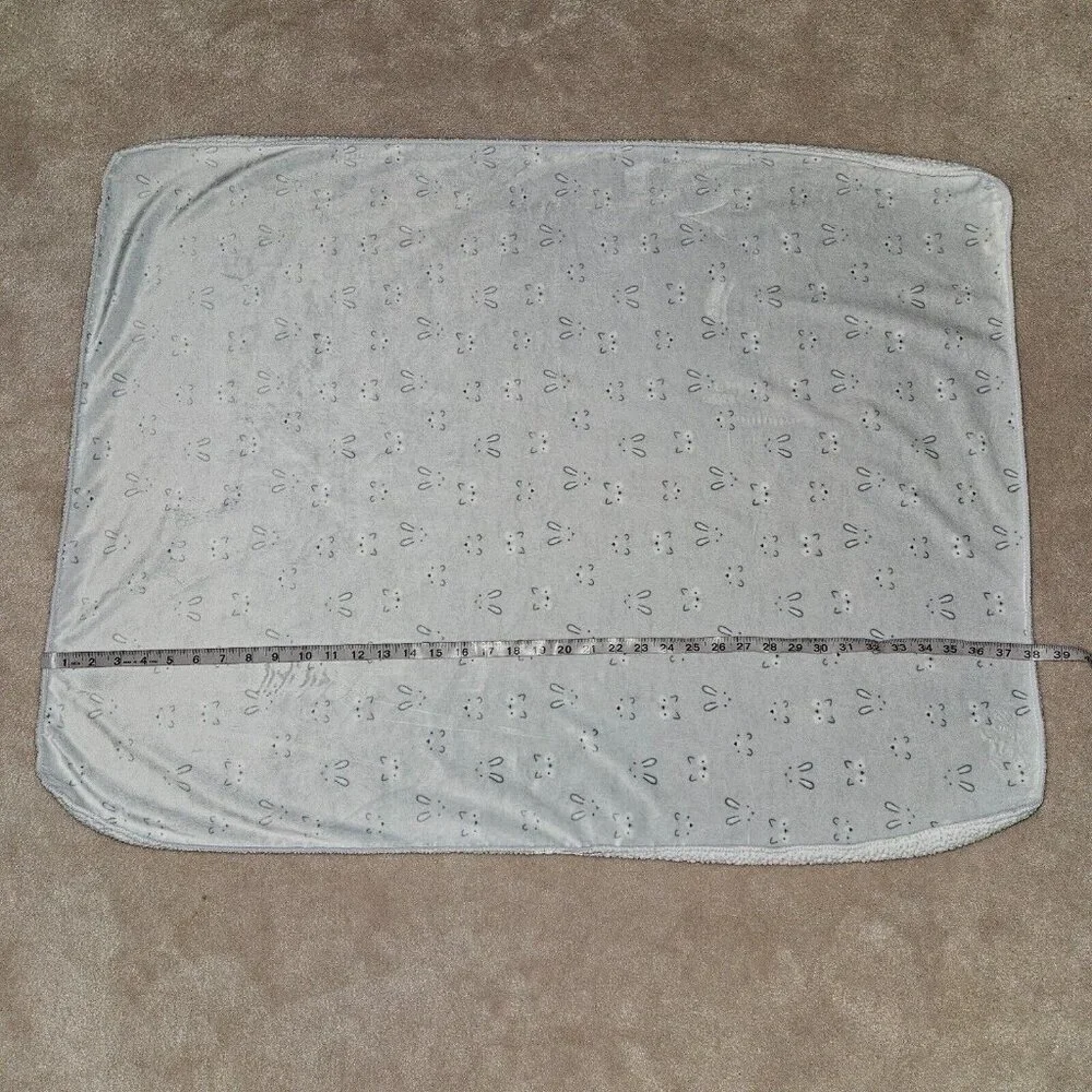 Gray White Baby Blanket Animal Sketch Face Outline Bunny Bear Fox?